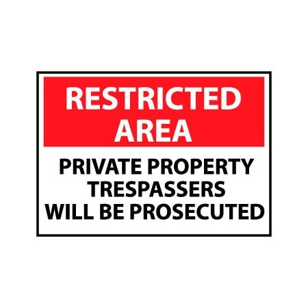 National Marker Co Restricted Area Aluminum - Private Property Trespassers Will Be Prosecuted RA27AB
